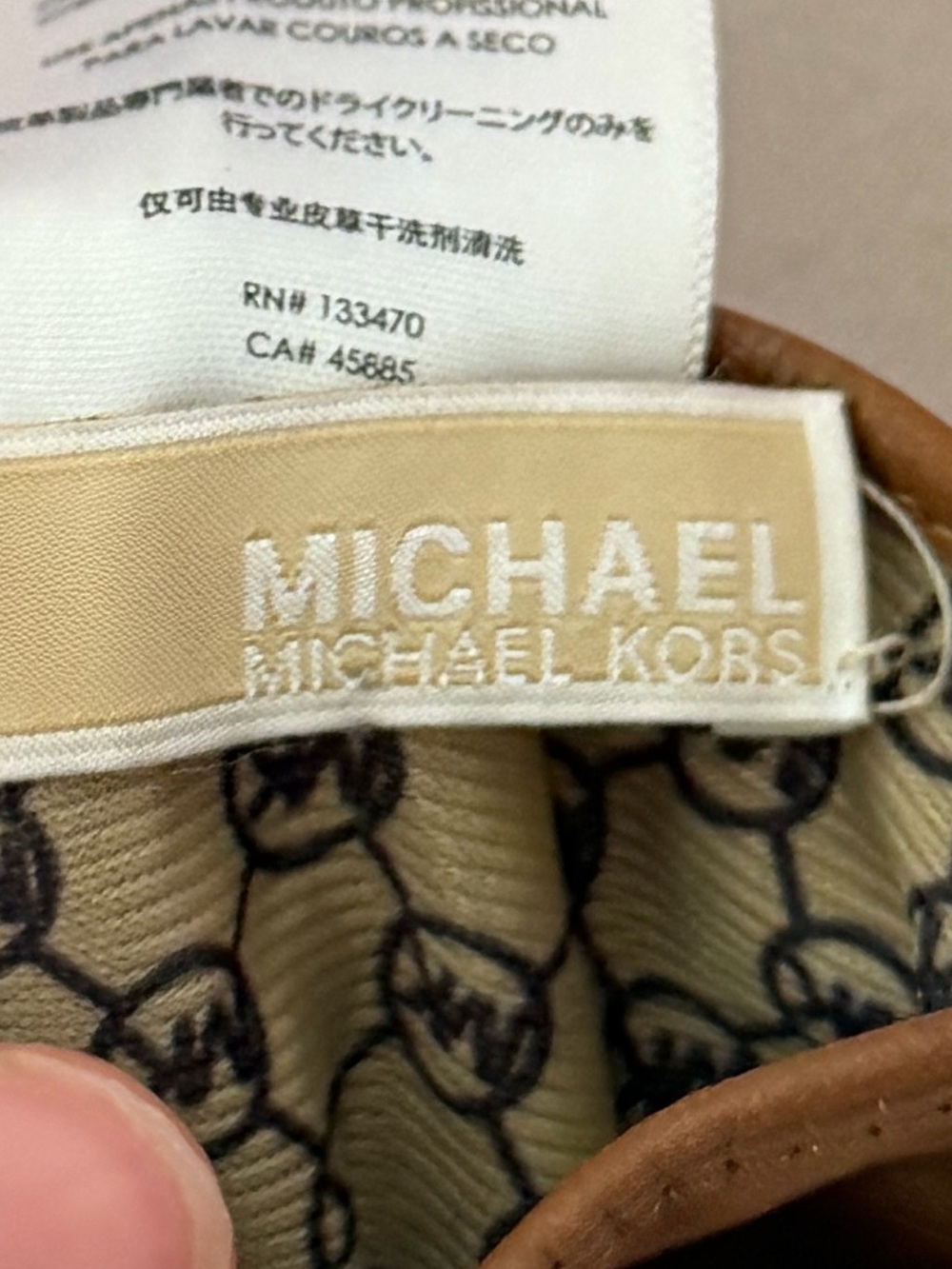 MICHAEL KORS Brown Leather & Gold MK Gloves Sz Medium - Picture 10 of 14